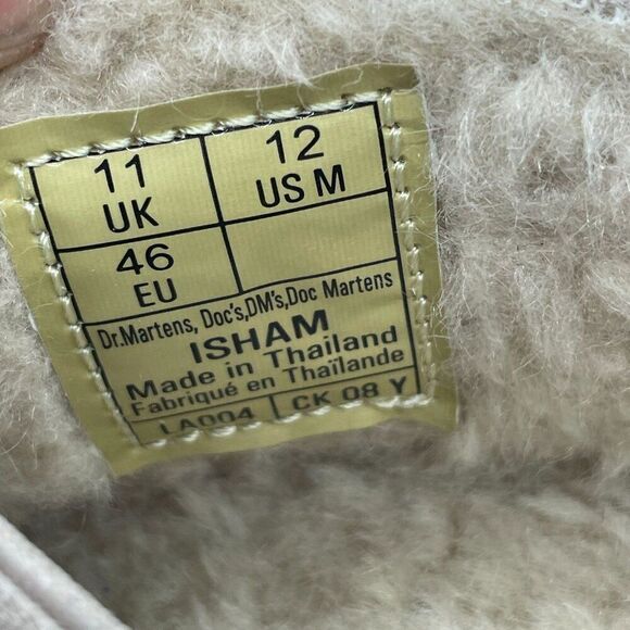 Dr. Martens Isham Mens 12 Beige Taupe Suede Slingback Buckle Mule Clog Shearling - Picture 9 of 9